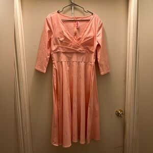 Vintage Pin-Up Peachy Pink Dress XL